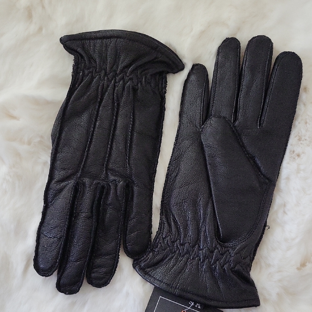 NWT Black Leather Gloves